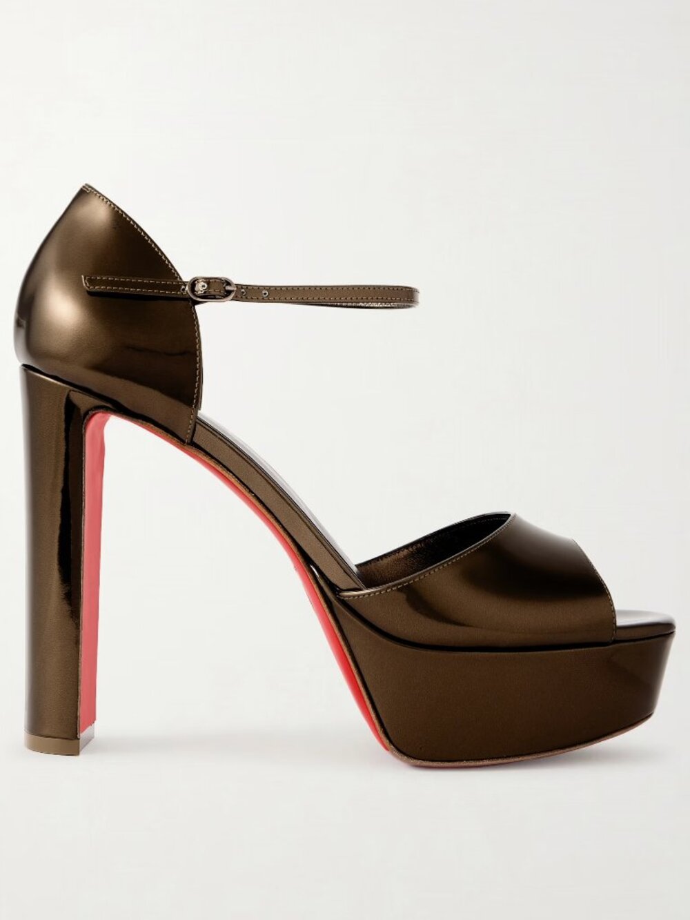 Christian Louboutin SANDALOO 130 Patent Platform Mary Jane Heels Sandals